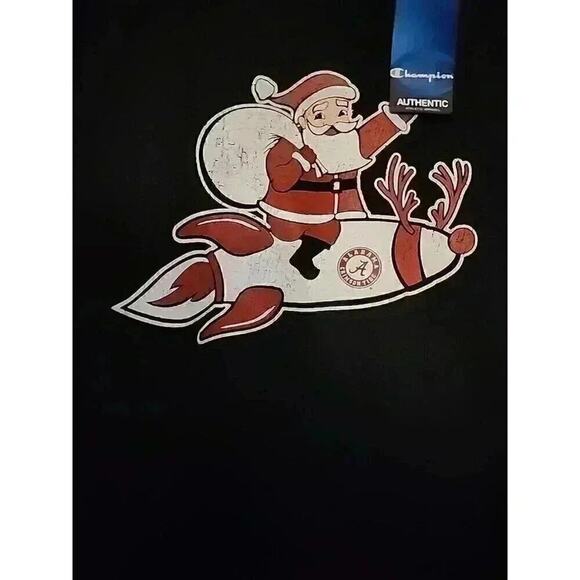 Alabama Crimson Tide Football Long Sleeve T Shirt Christmas Santa Sz S NWT CR4 - Picture 1 of 5